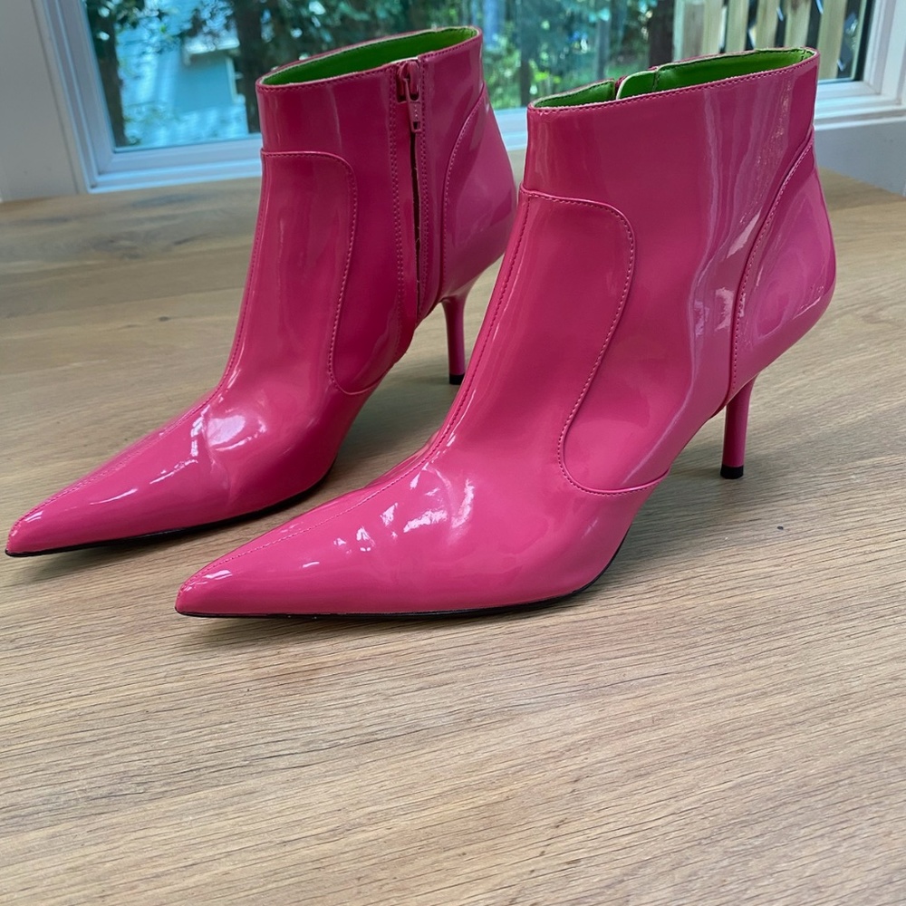 Steve Madden VINTAGE Y2K Pink Patent Pointed Toe Stiletto Boots 9M